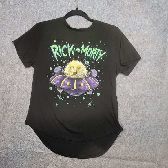 Rick and Morty Juniors Large Spaceship Graphic T-Shirt TV Show Cartoon - Picture 1 of 6